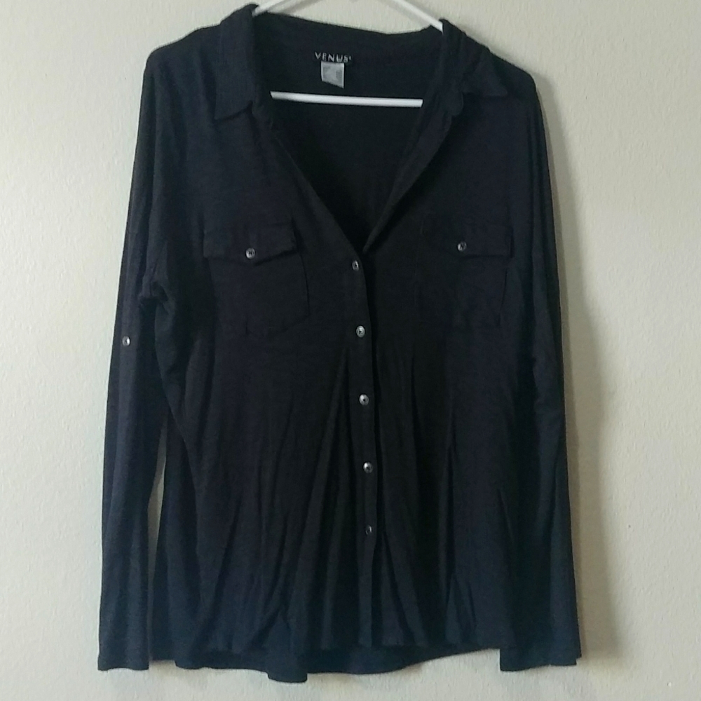 Button Up Collared Long Sleeve